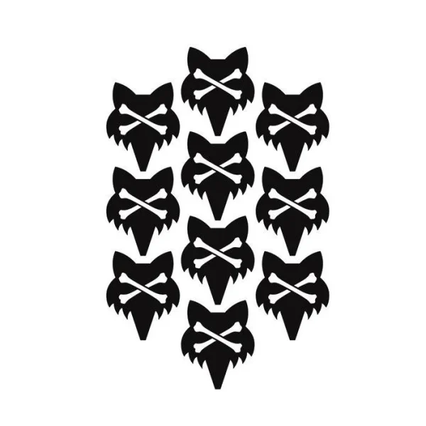 Fox Legacy Victory Stickerbogen, Schwarz/weiss 1